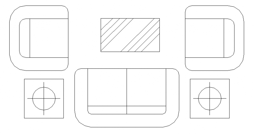 Living Room Furniture Sofa Planning Layout in DWG File