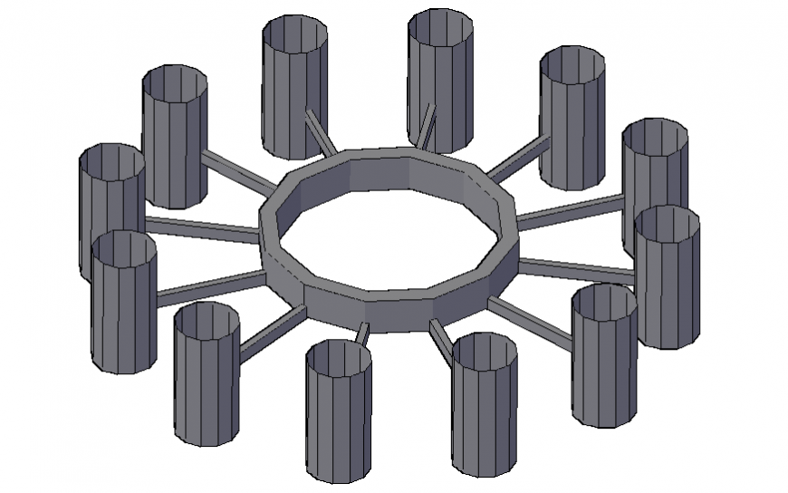 living room lights Cad 3D model in dwg file.