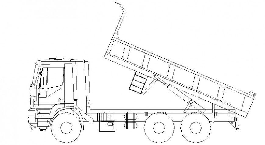 Load transporation truck 2d view drawing in autocad software