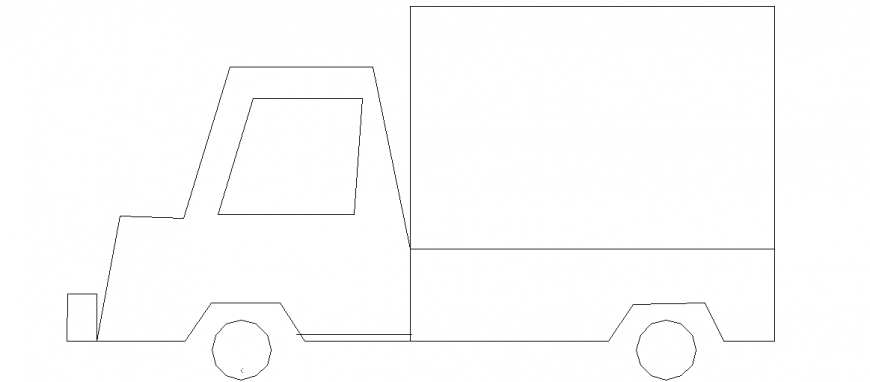 Loading truck elevation with vehicle block dwg file