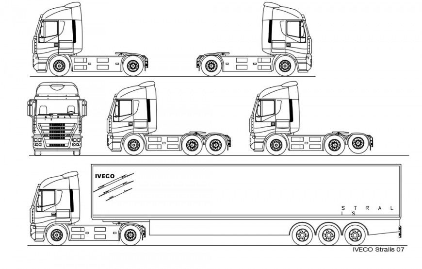 Loading trucks 2D drawing dwg file in Autocad format