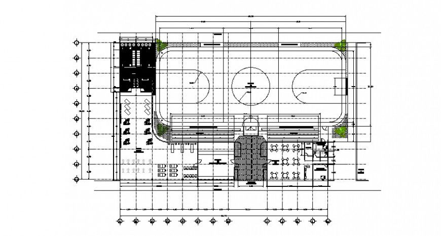 Local city restaurant architecture layout plan cad drawing details dwg file