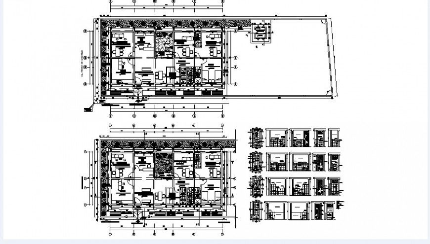 Local clinic distribution plan with furniture cad drawing details dwg file