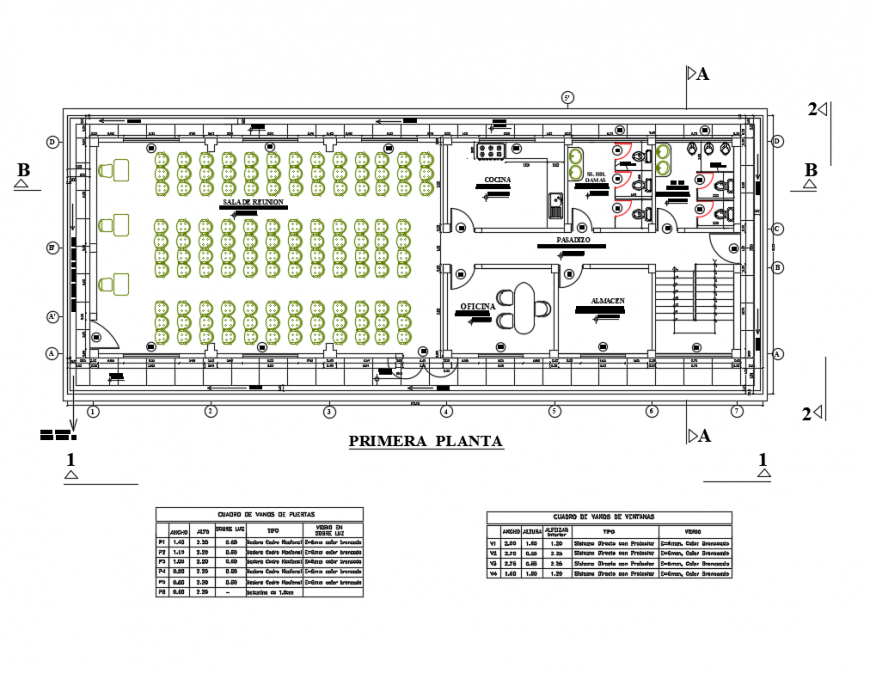 Local communication office first floor layout plan cad drawing details dwg file