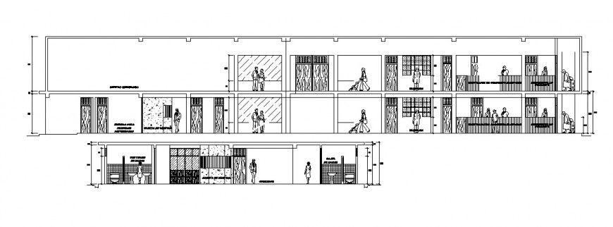 Local hospital building all sided section auto-cad drawing details dwg file