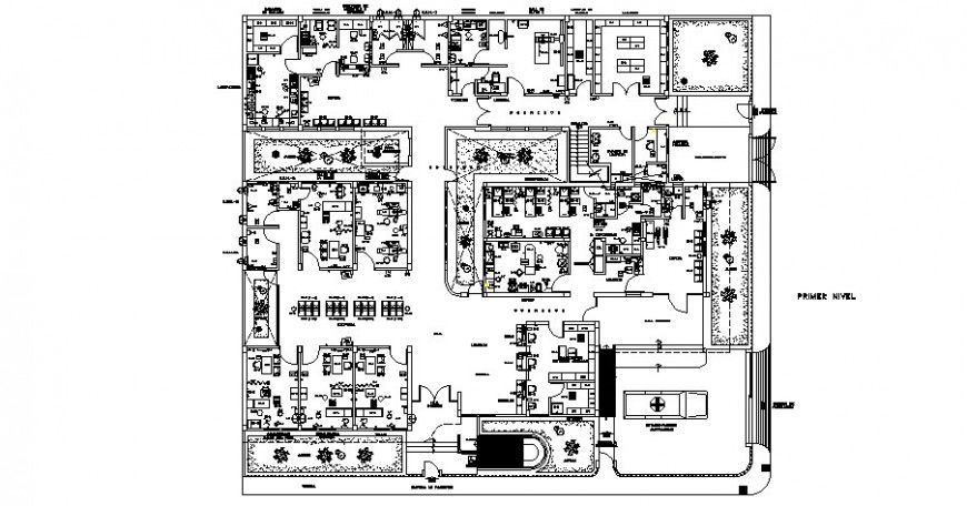 Hospital First Floor Layout CAD Drawing in DWG File