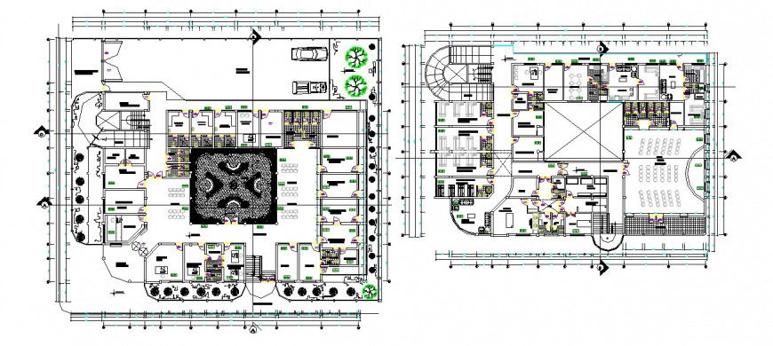 Local hostel building floor plan distribution drawing details dwg file