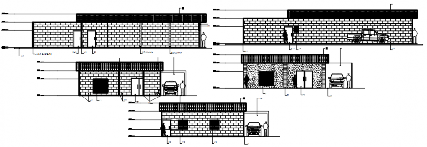 Local office all sided elevation cad drawing details dwg file