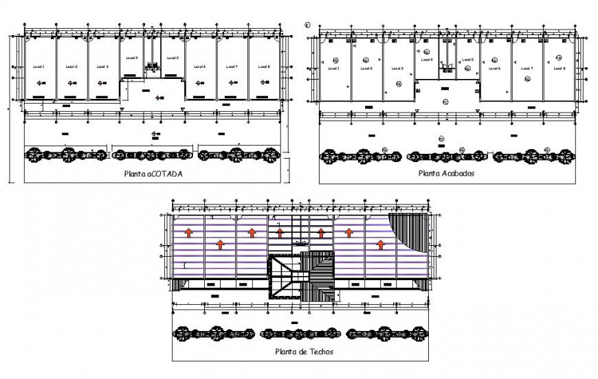Local office building floor plan distribution cad drawing details dwg file