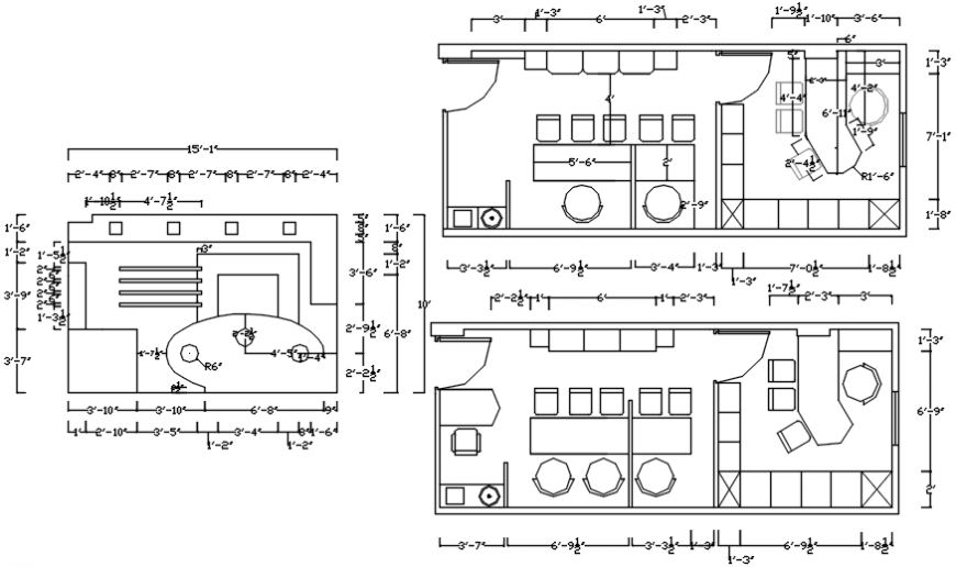 Local office furniture layout and ceiling plan cad drawing details dwg file