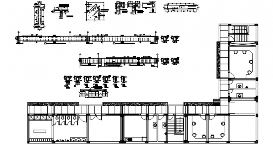 Local office layout plan and beam schedule and column details dwg file