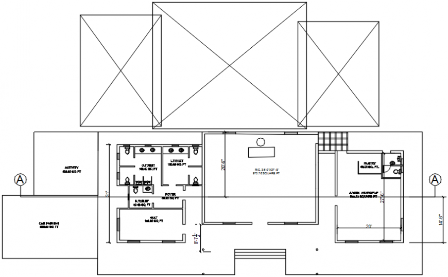 Local office layout plan and structure details dwg file
