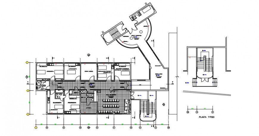 Local office layout plan with furniture drawing details dwg file