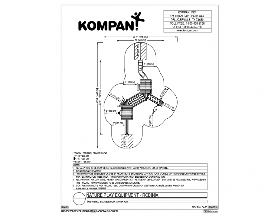 Local play equipment details of nature garden dwg file