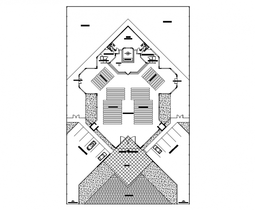 Local religious church top view plan cad drawing details dwg file