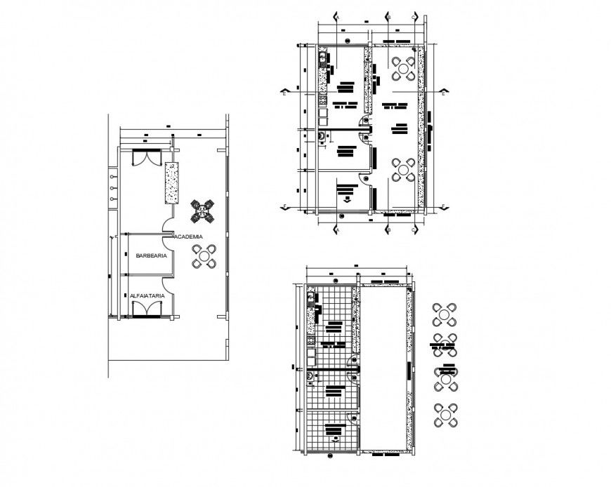 Local restaurant floor plan layout cad drawing details dwg file
