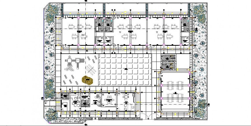 Local restaurant general distribution layout plan cad drawing details dwg file