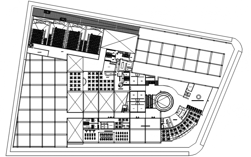 Local shopping center distribution plan cad drawing details dwg file