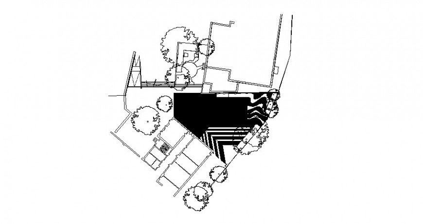 Local small park landscaping structure cad drawing details dwg file