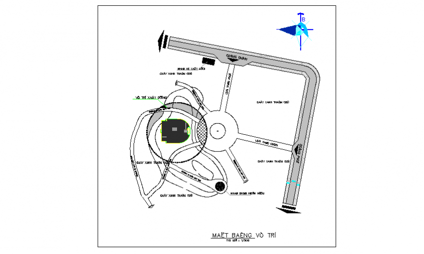 Location, key Layout of community center design drawing