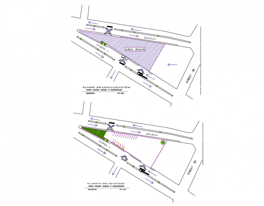 Location map and site plan details of bill gates cafeteria and apartments dwg file