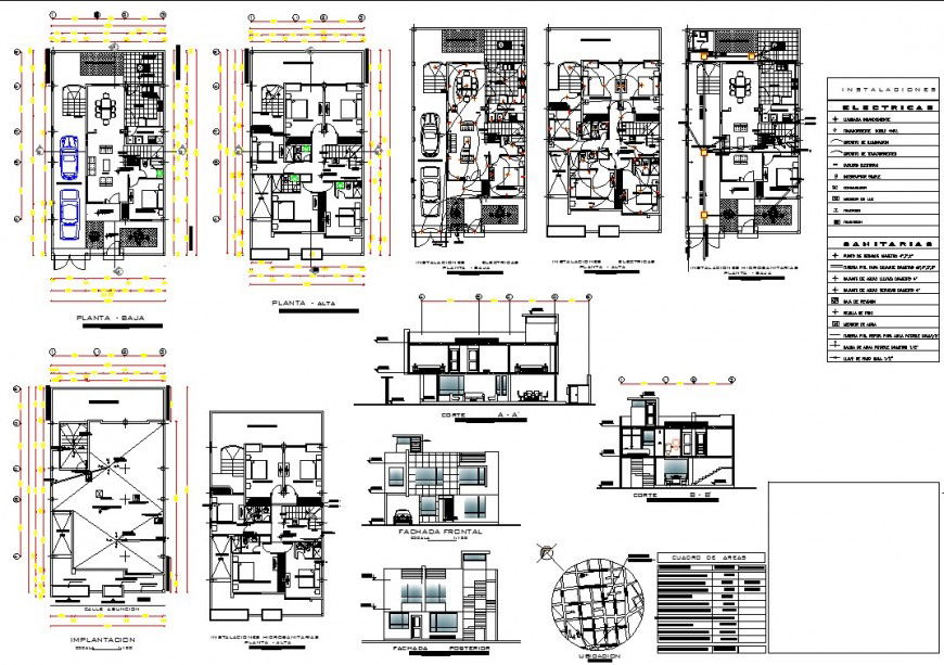 Location plan and electrical house plan autocad file