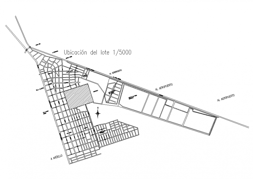 Location plan of area with architectural design dwg file