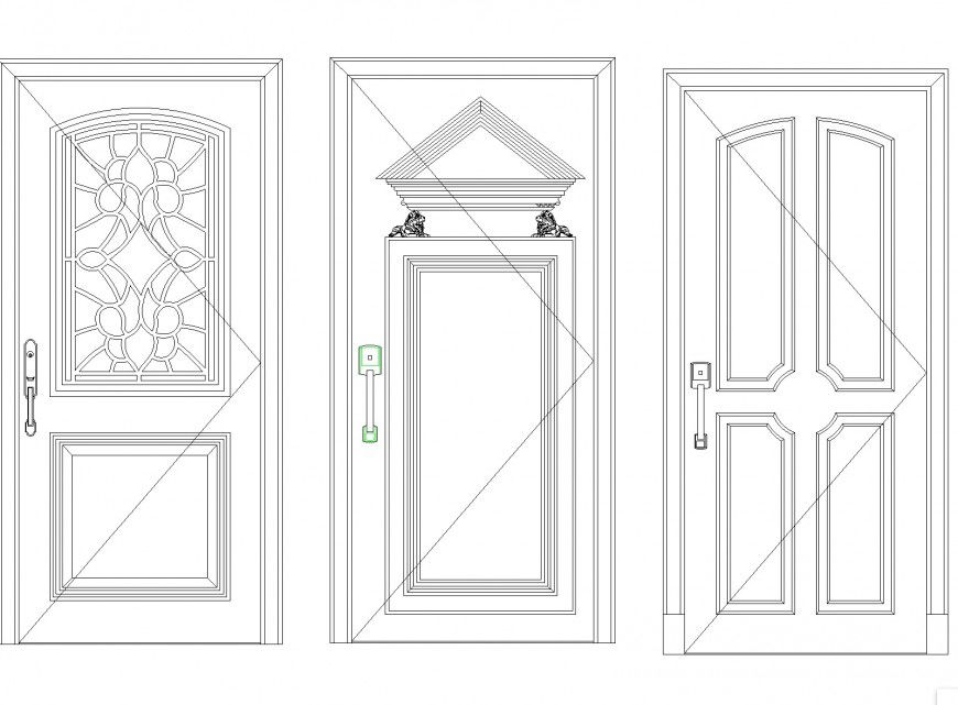 Lock system Aluminum door CAD blocks autocad fil