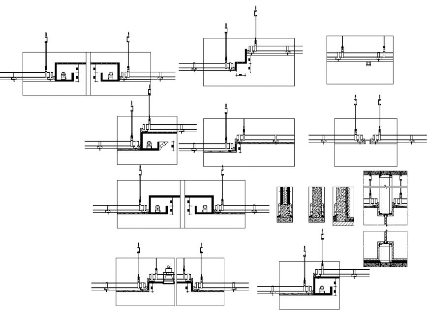 Lock system door section detail dwg file