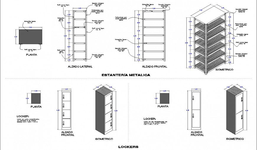 Lockers and cabinet drawing in dwg file.