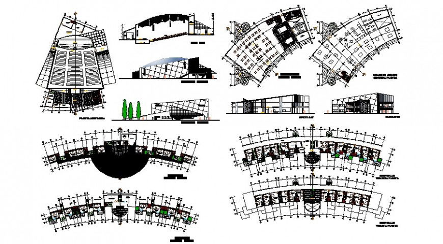 Lodging and Restaurant Floor Plan and Elevation AutoCAD File