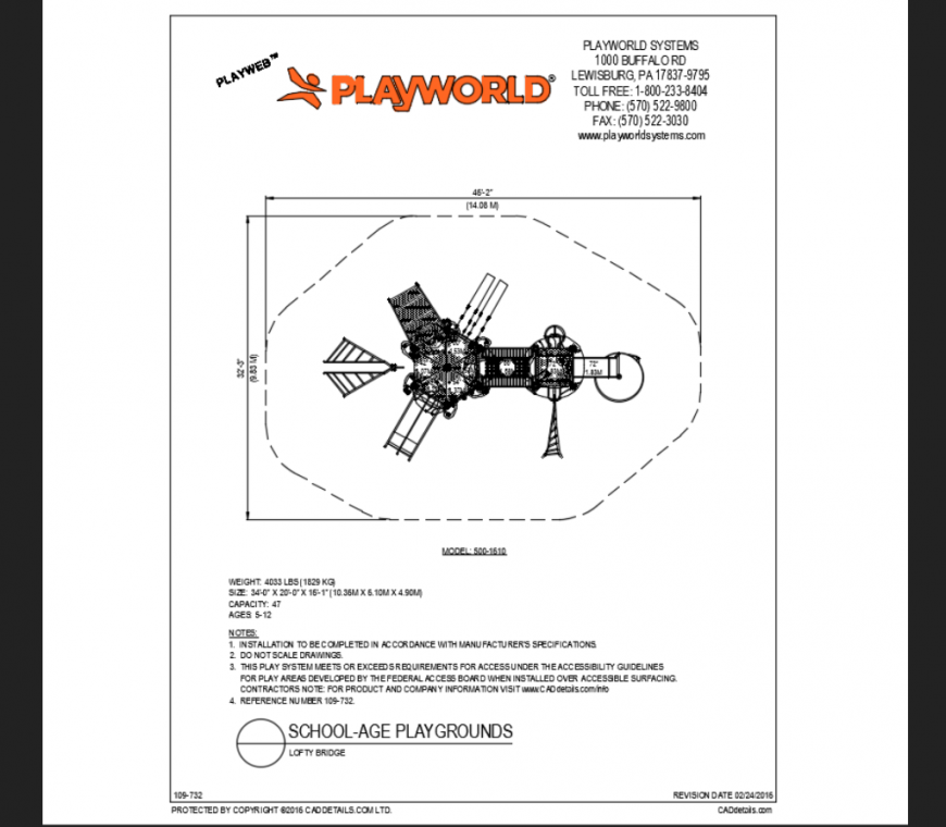 Lofty bridge school age play ground play area structure details dwg file