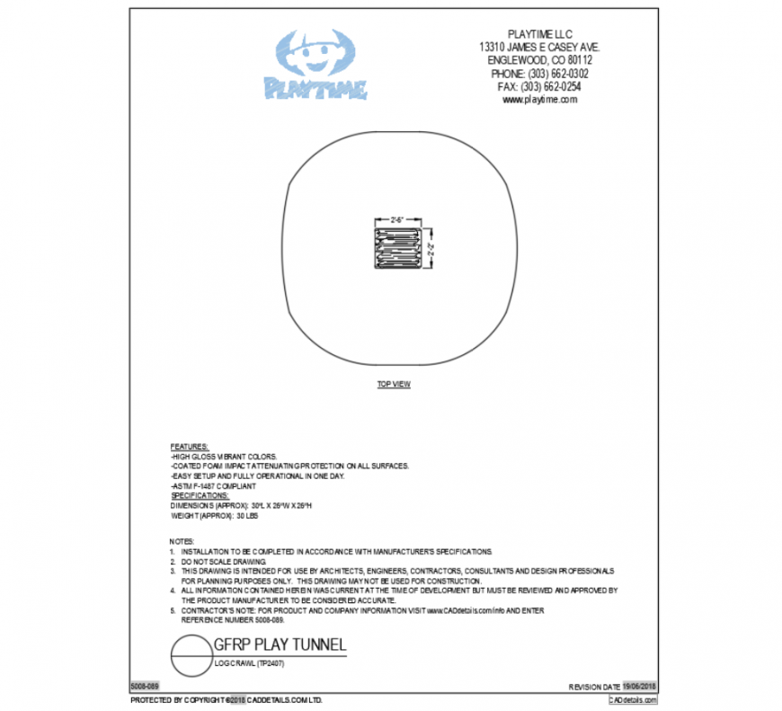 Log crawl wooden water play equipment cad block design dwg file