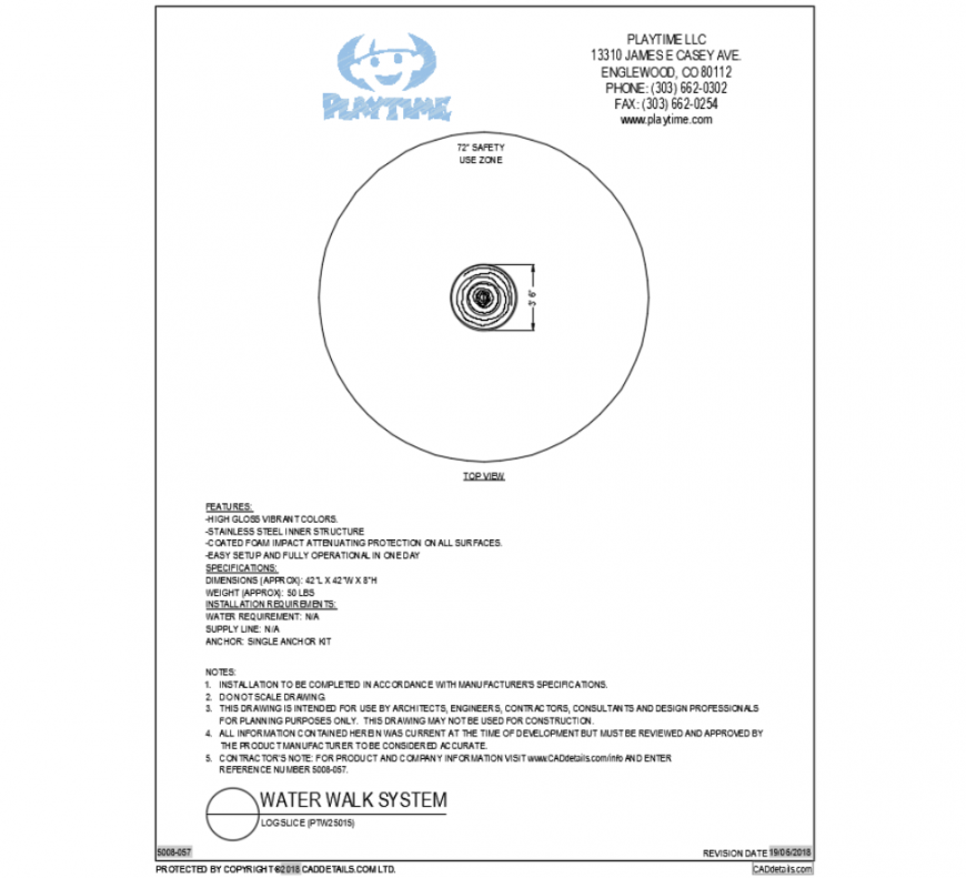 Log Suce Water Animal Floatable CAD Block Design DWG File