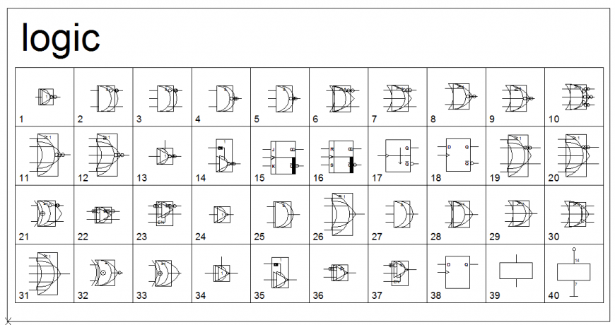 logic Electric Symbol Detail in DWG file