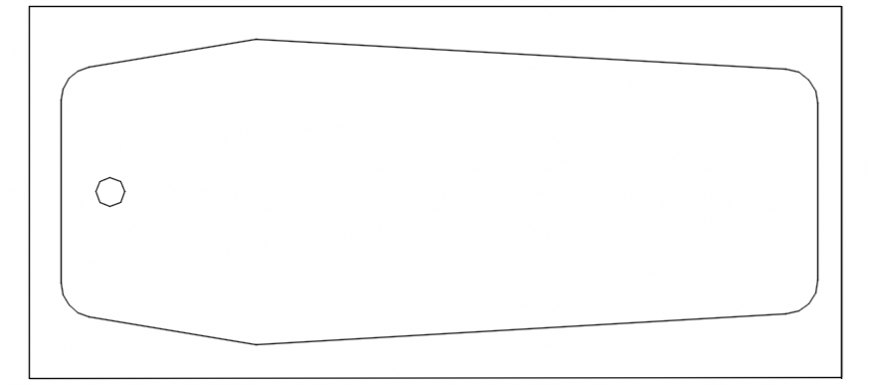 Long bath tub 2d elevation block cad drawing details dwg file