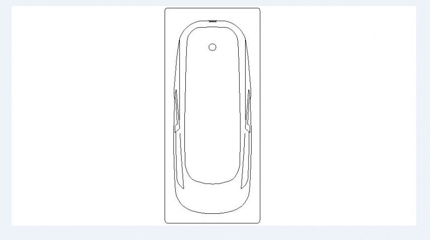 Long bathtub elevation block drawing details dwg file