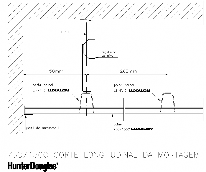 Longitudinal section montage detail dwg file
