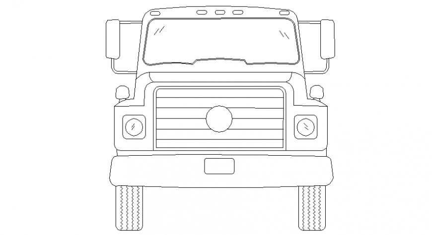 Lorry 2d block detail front view