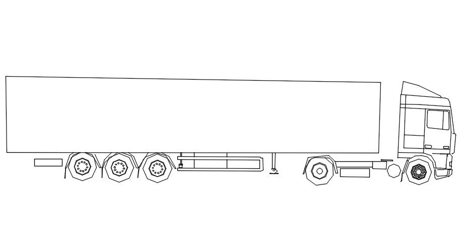 lorry block detail in AutoCAD, Dwg file.
