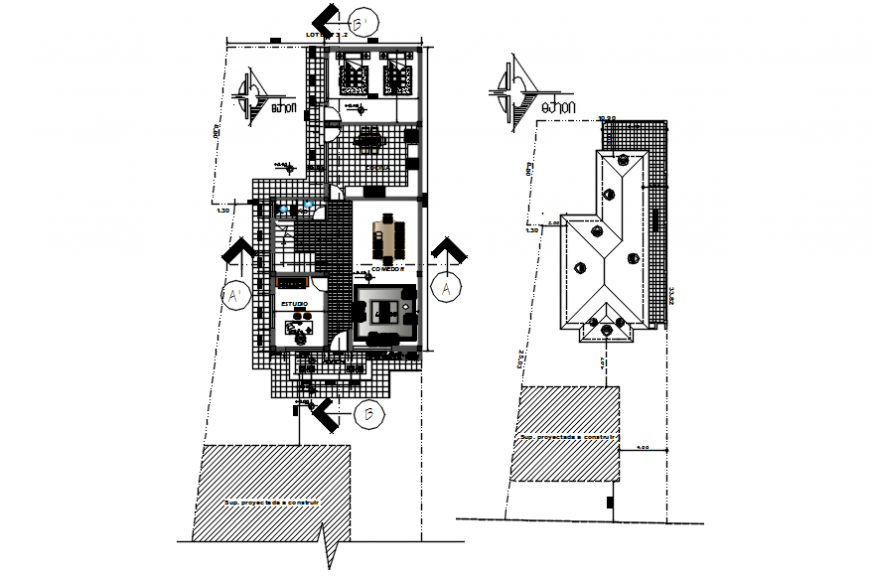 Low plan of family house in AutoCAD file
