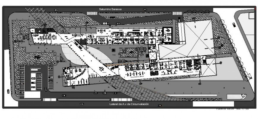 Low plan of hospital area in auto cad