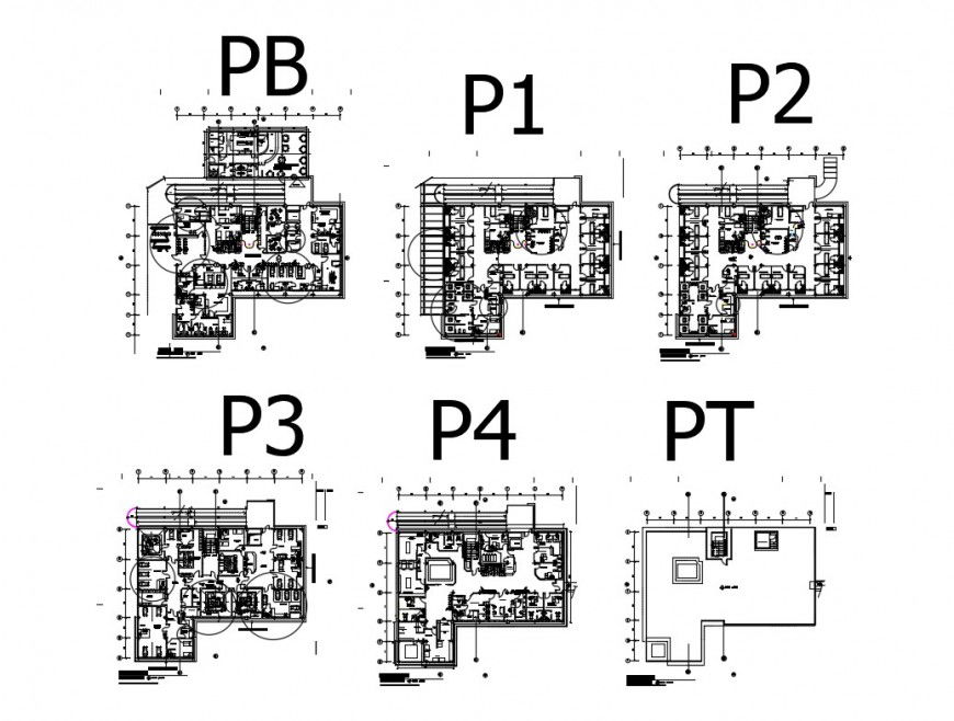 Low risk maternal hospital floors layout plan details with sanitary installation dwg file