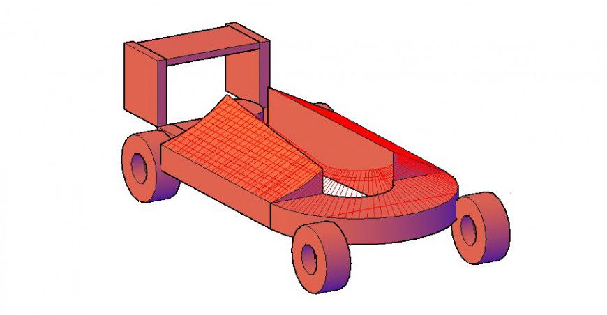 Luggage holder vehicle 3d detail dwg file