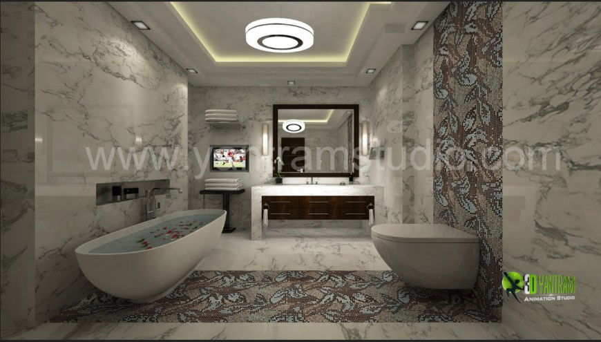 Luxuries bathroom 3d model with interior cad drawing details jpg file