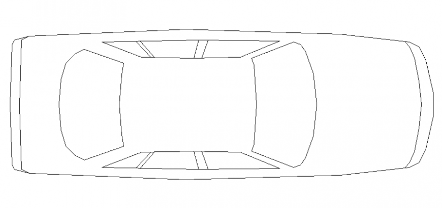 Luxuries car roof view elevation cad block details dwg file