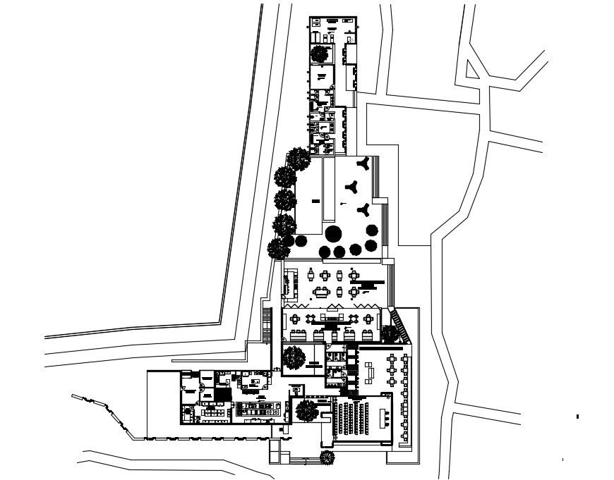 Luxuries club house distribution layout plan cad drawing details dwg file
