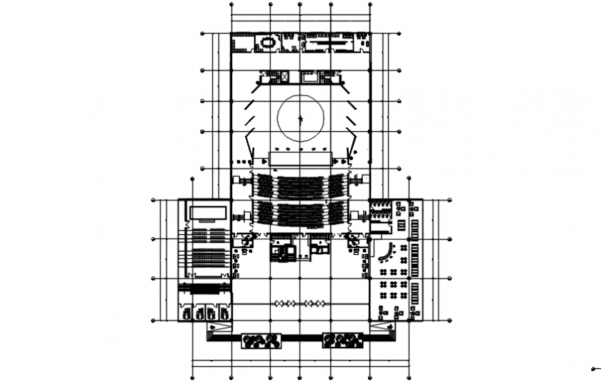Luxuries club house with mini theater distribution plan drawing details dwg file