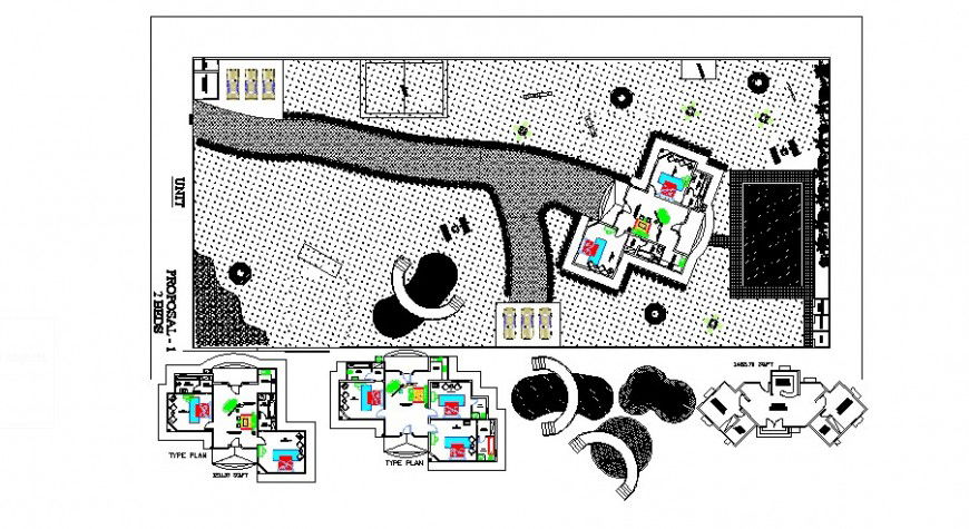 Luxuries farm house distribution and floor plan cad drawing details dwg file
