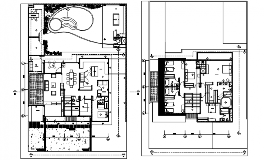 Luxuries golf clubhouse floor plan distribution drawing details dwg file